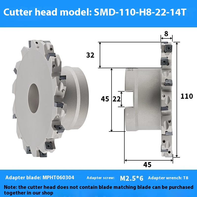 2079-CNC sleeve SMD side and face milling cutterhead CNC indexable chip SMC cutterhead T-slot grooving MPHT06 Shandong Denso Pricision Tools Co.,Ltd.